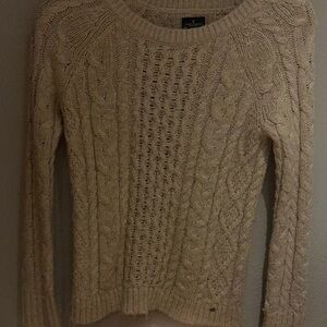 American Eagle Outfitters Beige Cable Knit Sweater